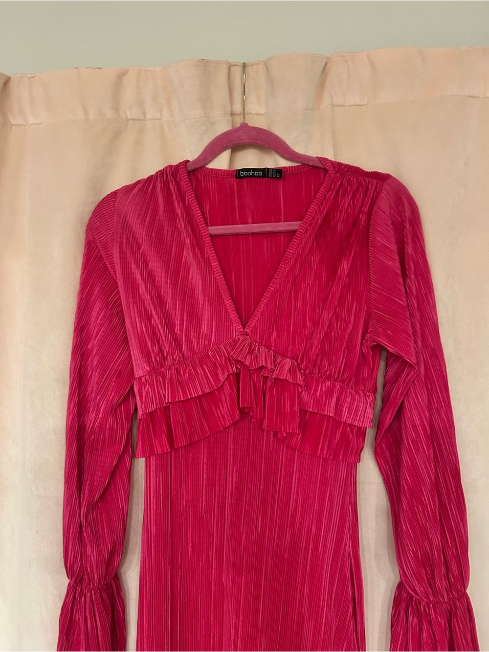 Boohoo Hot Pink Ruffle Maxi Dress - Picture 9 of 15